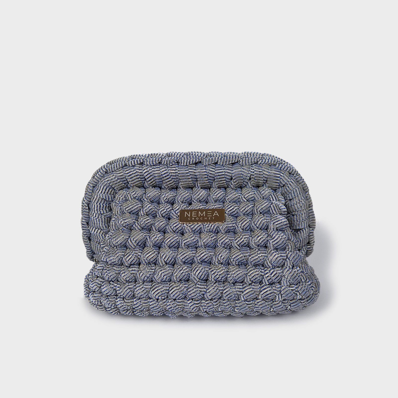 ARIA denim gleam clutch bag